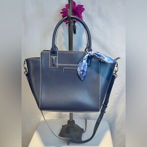 Vera Bradley Navy Satchel with Blue Scarf